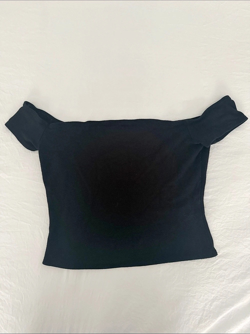 Garage Black Off-the-Shoulder Crop Top Black Medium